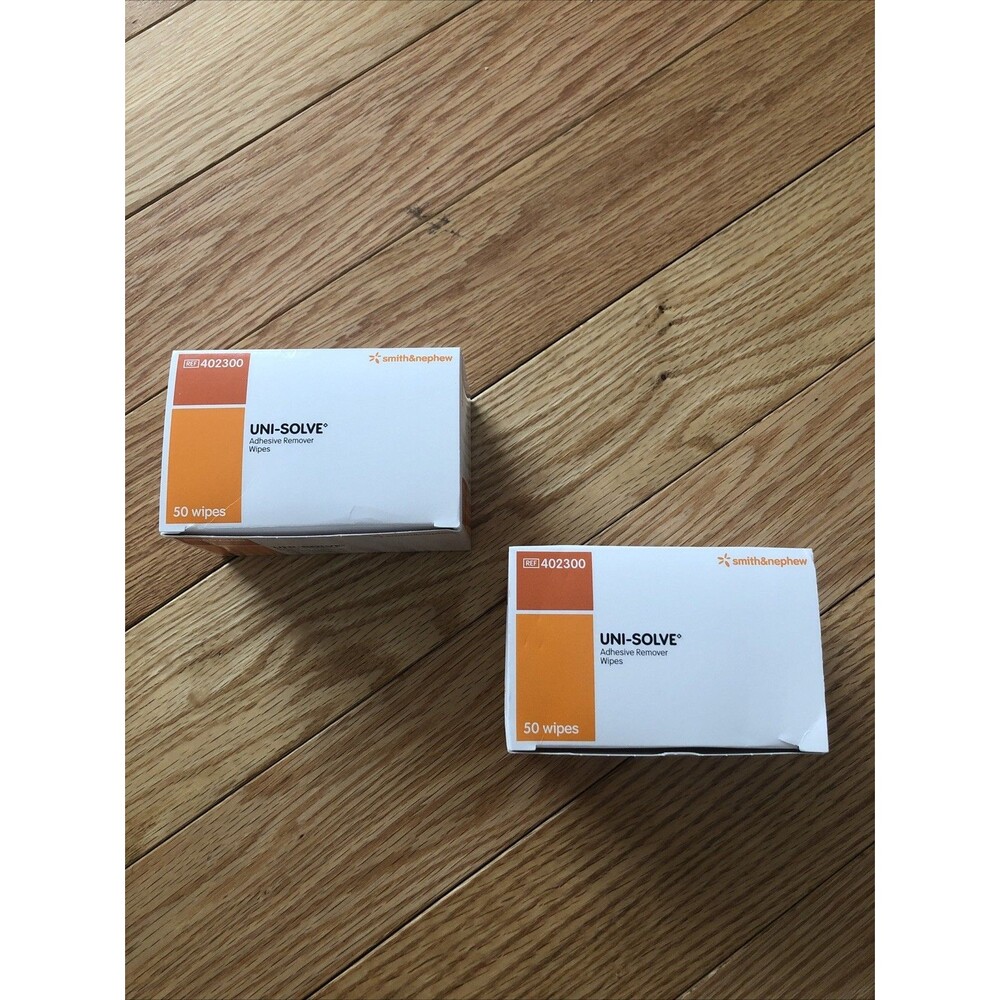 Smith & Nephew Uni-Solve Adhesive Remover Wipes 2 Box Lot Total of 100 Pieces